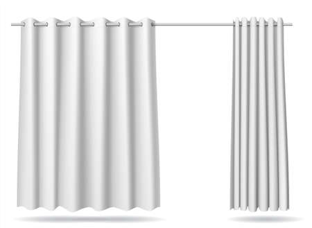 Vector graphics . A set of white curtains for changing rooms lockers for the store, hospitalのイラスト素材