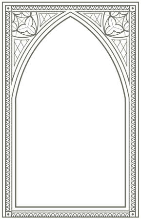 Vintage gothic background with arch outline drawingのイラスト素材