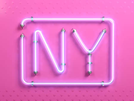 Banner pop art new york pink neonの写真素材