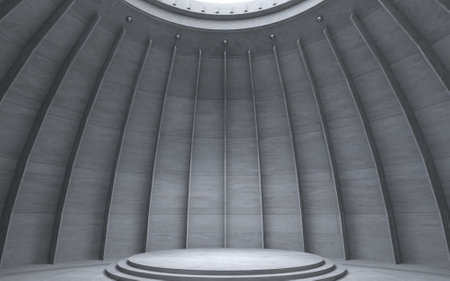 Futuristic interior of a reactor or bunkerの写真素材
