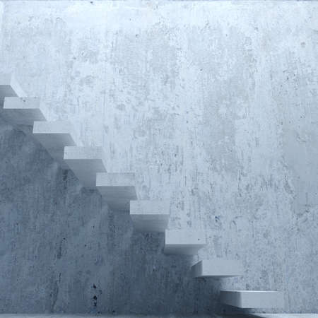 Concept concrete staircase exit in dark tunnelの写真素材
