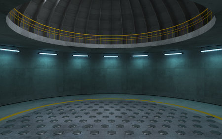 Nuclear reactor or power generator in a bunkerの写真素材