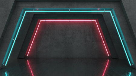 Background wallpaper concrete maze concept metro or secret laboratoryの写真素材
