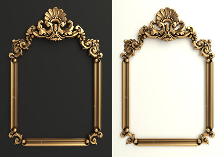 Classic golden frame baroque style cover postcardの写真素材