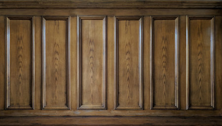 Classic wall with vintage brown old wood panels