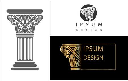 Template for a brand logo with a capital columnのイラスト素材