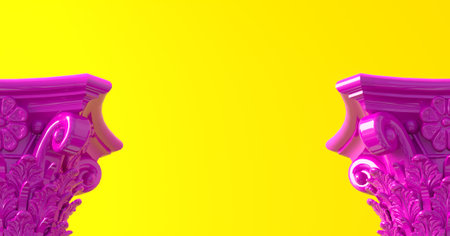 Banner postcard in the style of pop art columnの写真素材