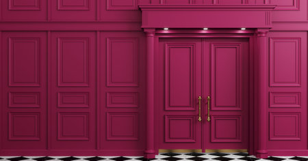 Viva magneta wall cabinet wood panel backgroundの写真素材