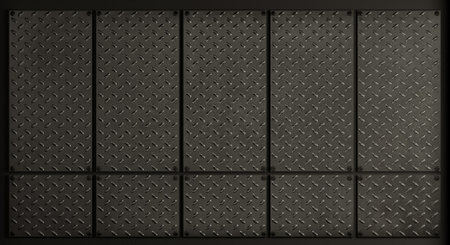 Wall loft made of metal dark panelsの写真素材