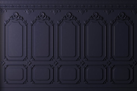 Classic wall of blue denim wood panelsの写真素材