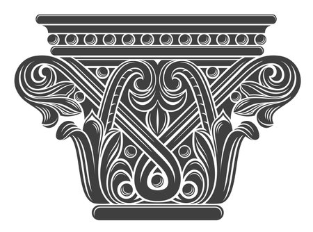 Capital of a medieval cathedral Gothic columnのイラスト素材