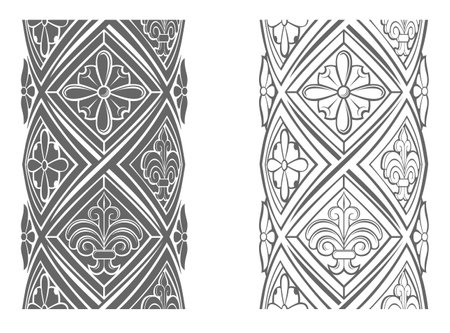 Seamless vector texture of classic ornamental pole or frame. column pillarのイラスト素材