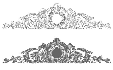 Classical architectural element of the pediment sandrik. vector graphicsのイラスト素材