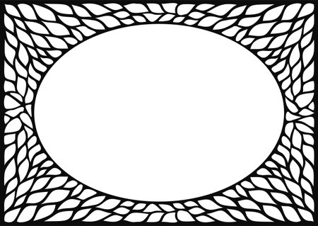 vector frame. Cover for postcard, certificate, diploma. vintage oriental oval frameのイラスト素材