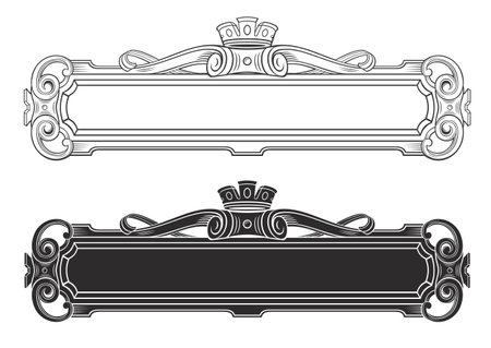 vector template. Classic plate for the inscription bas-relief in engraving technique. Facade pedimentのイラスト素材
