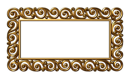 Classic golden frame baroque style cover postcardの写真素材
