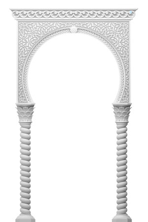 Ornamental carved arch in Indian or Arabic styleの写真素材
