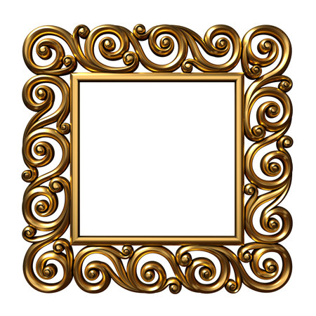 Classic golden frame baroque style cover postcardの写真素材
