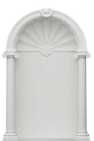 Antique classical architectural arch with a nicheの写真素材