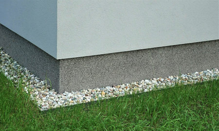 Modern blind area with grassの写真素材