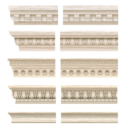 Set of ld classical marble cornicesのイラスト素材