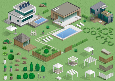 Big constructor for the surrounding areaのイラスト素材