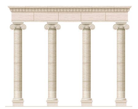 Ancient Greek colonnade ruinsのイラスト素材