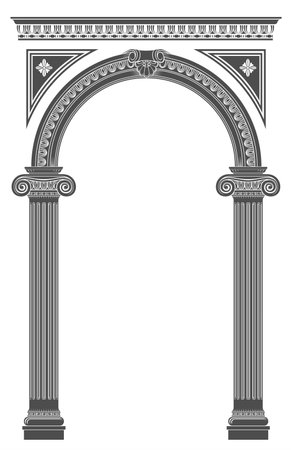 Classical arch with Greek Ionic columnsのイラスト素材