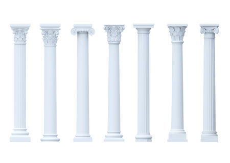 Set of vintage classic marble columns pillarsの写真素材