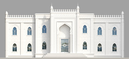 Oriental palace building in Moorish style facadeの写真素材