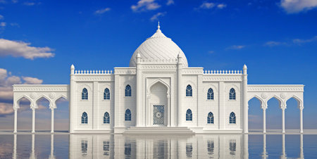 Oriental palace building in Moorish style facadeの写真素材