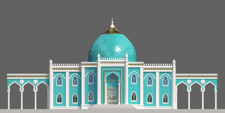 Oriental palace building in Moorish style facadeの写真素材