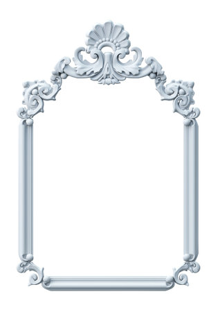 Classic white frame in the Baroque styleの写真素材