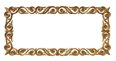 Classic wooden frame in the Baroque styleの写真素材