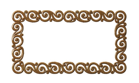Classic wooden frame in the Baroque styleの写真素材