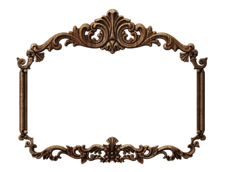 Classic wooden frame in the Baroque styleの写真素材