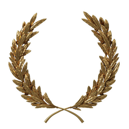 Golden antique realistic vintage winner laurel wreathの写真素材