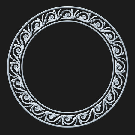 Round classical carved gold framesの写真素材