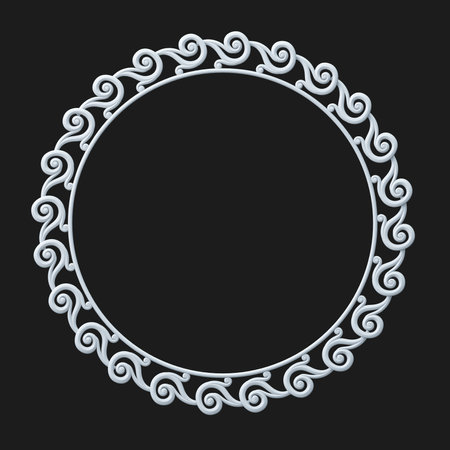 Round classical carved gold framesの写真素材
