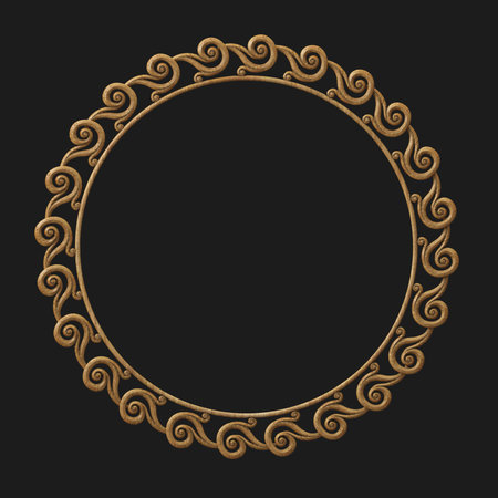 Round classical carved gold framesの写真素材