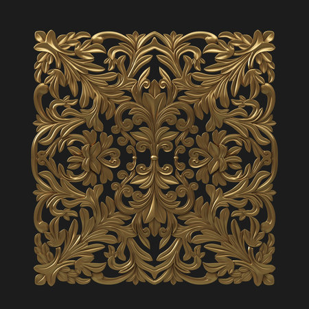 Background vignette gold baroque ornamentの写真素材