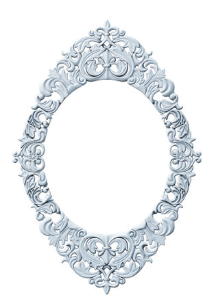 Round classical carved marble framesの写真素材
