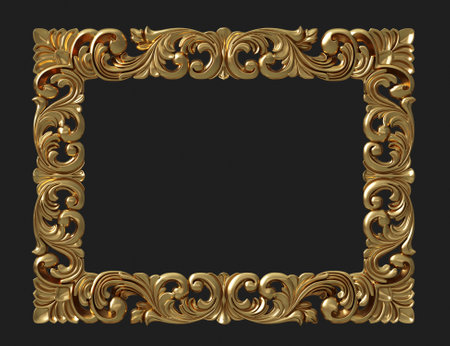 Classic gold frame in the Baroque styleの写真素材