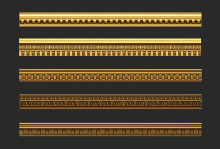 Set of antique classical architectural cornicesの写真素材