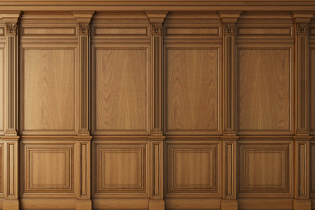 Cabinet wall background wood panelsの写真素材