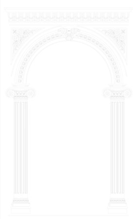 Classical arch with Greek Ionic columnsのイラスト素材