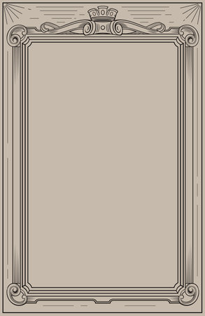 Engraved classic rococo baroque frameのイラスト素材
