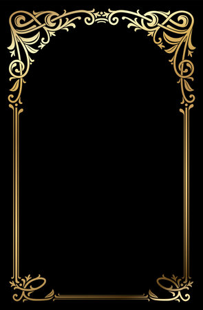 Classic ornamental art nouveau album frame with archのイラスト素材