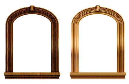 Set of classic arch window framesの写真素材