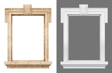 Set of classic arch window framesの写真素材